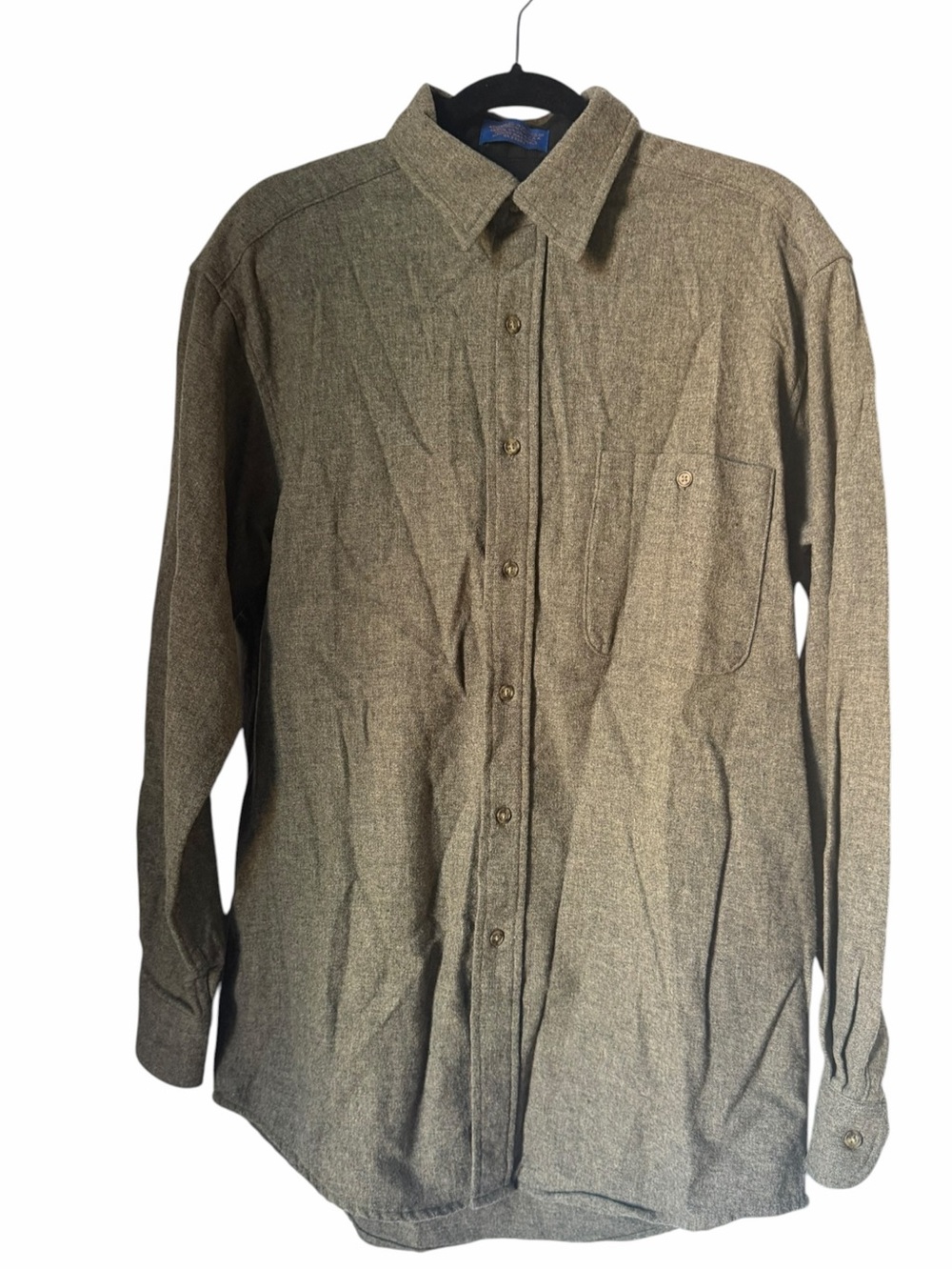 Pendleton Long Sleeve Button Up Shirt 100% Pure Virgin Wool Suede Elbow Patches